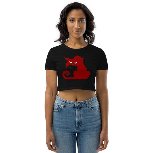 Angry Cat Crop Top Outfit / Katzenliebhaber Geschenk / Umweltfreundlich