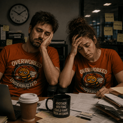 T-shirt Abeille Surmenée Sous-bourdonnement – T-shirt Confort Amusant pour le Quotidien Effréné