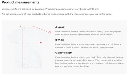 Product Measurements Short-Sleeve Unisex Tshirt