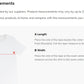 Product measurements T-shirt