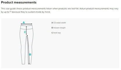 product measurements