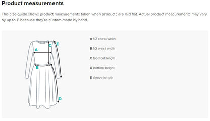 product measurements