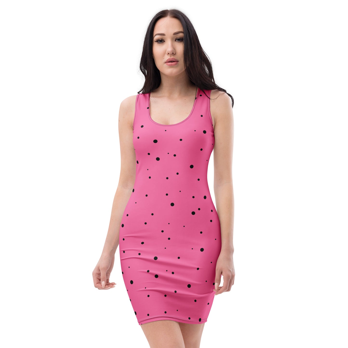 retro polka dot bodycon dress for women