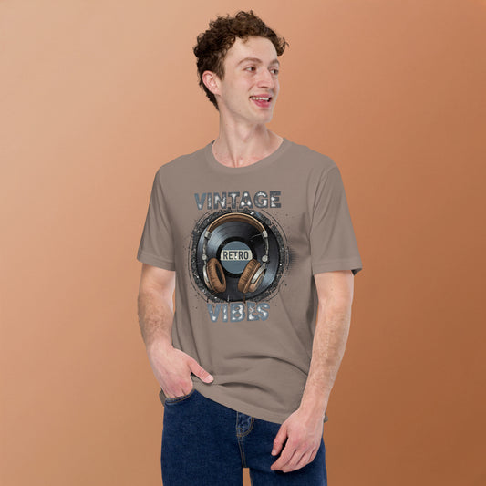 retro style dj shirt with record print