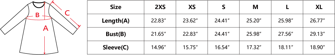 Size guide for girls union jack dress with long sleeves