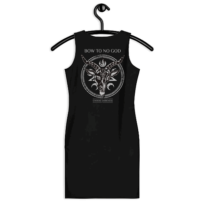 soft gothic mini dress for women with satanic goat skull graphic