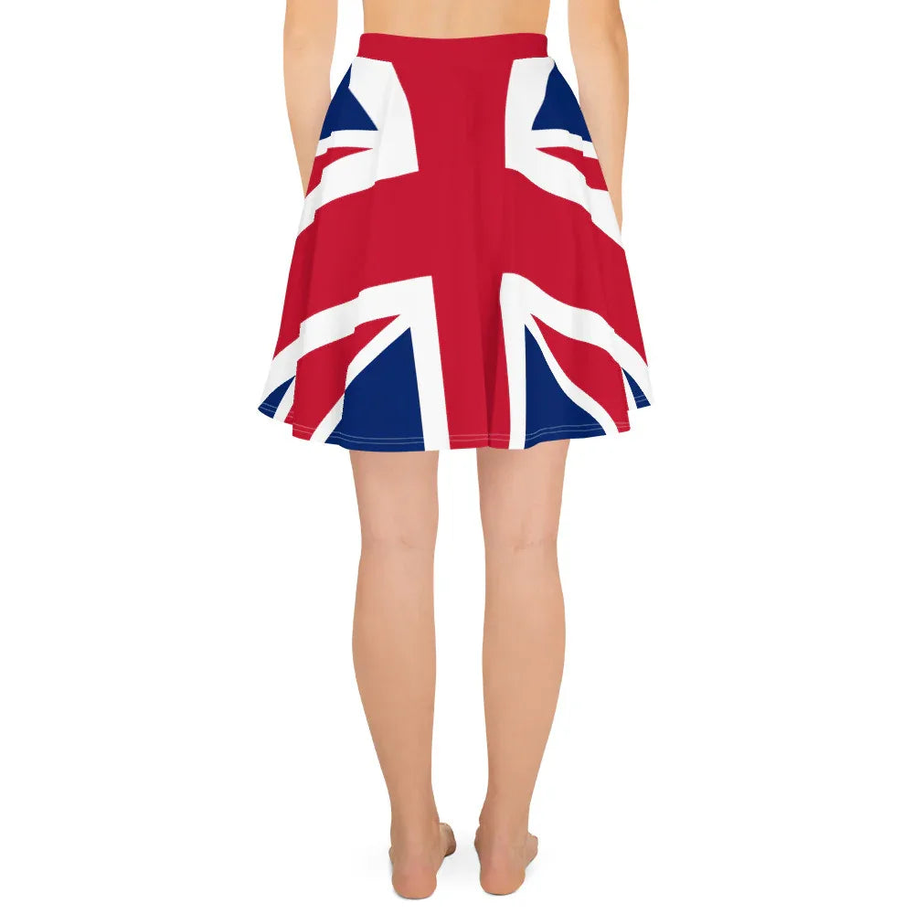 Union Jack A-line skirt with British flag print