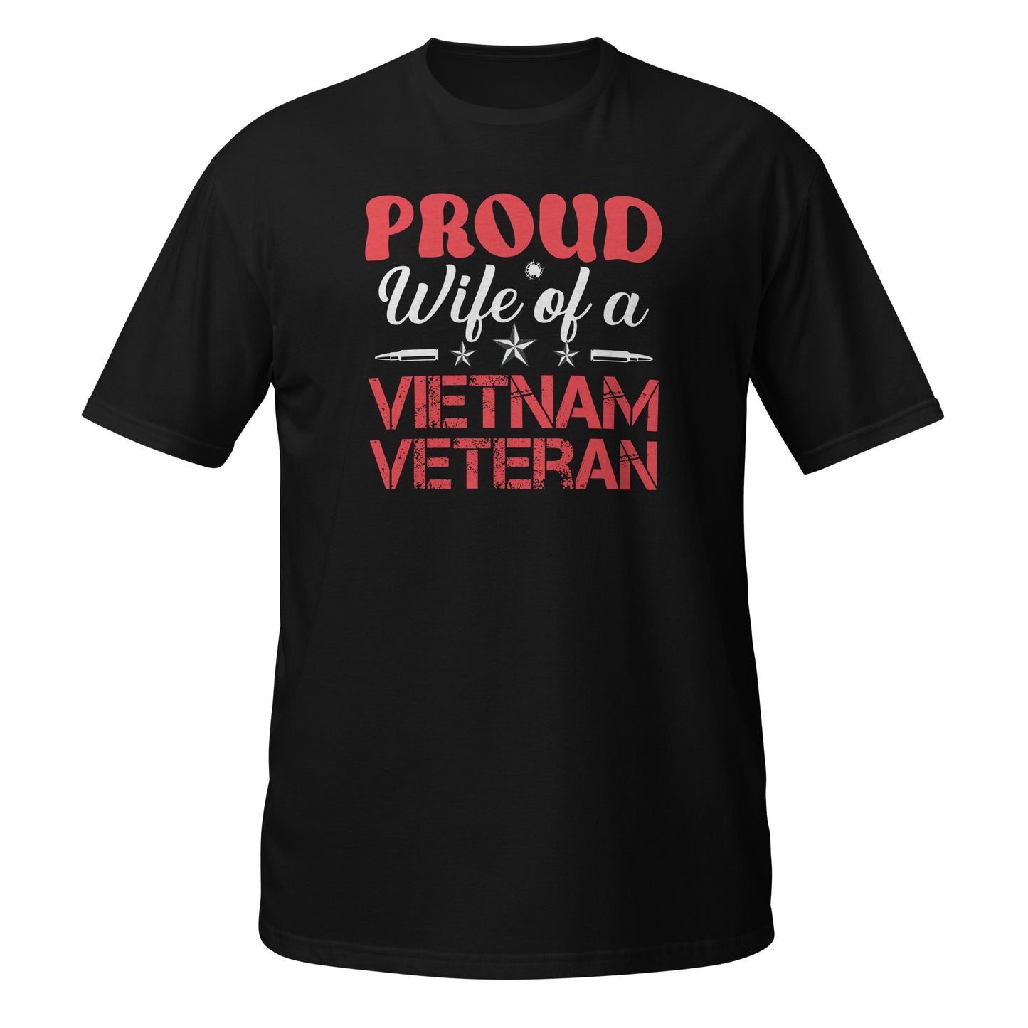 Proud Wife Of A Vietnam Veteran T-Shirt, Black Color