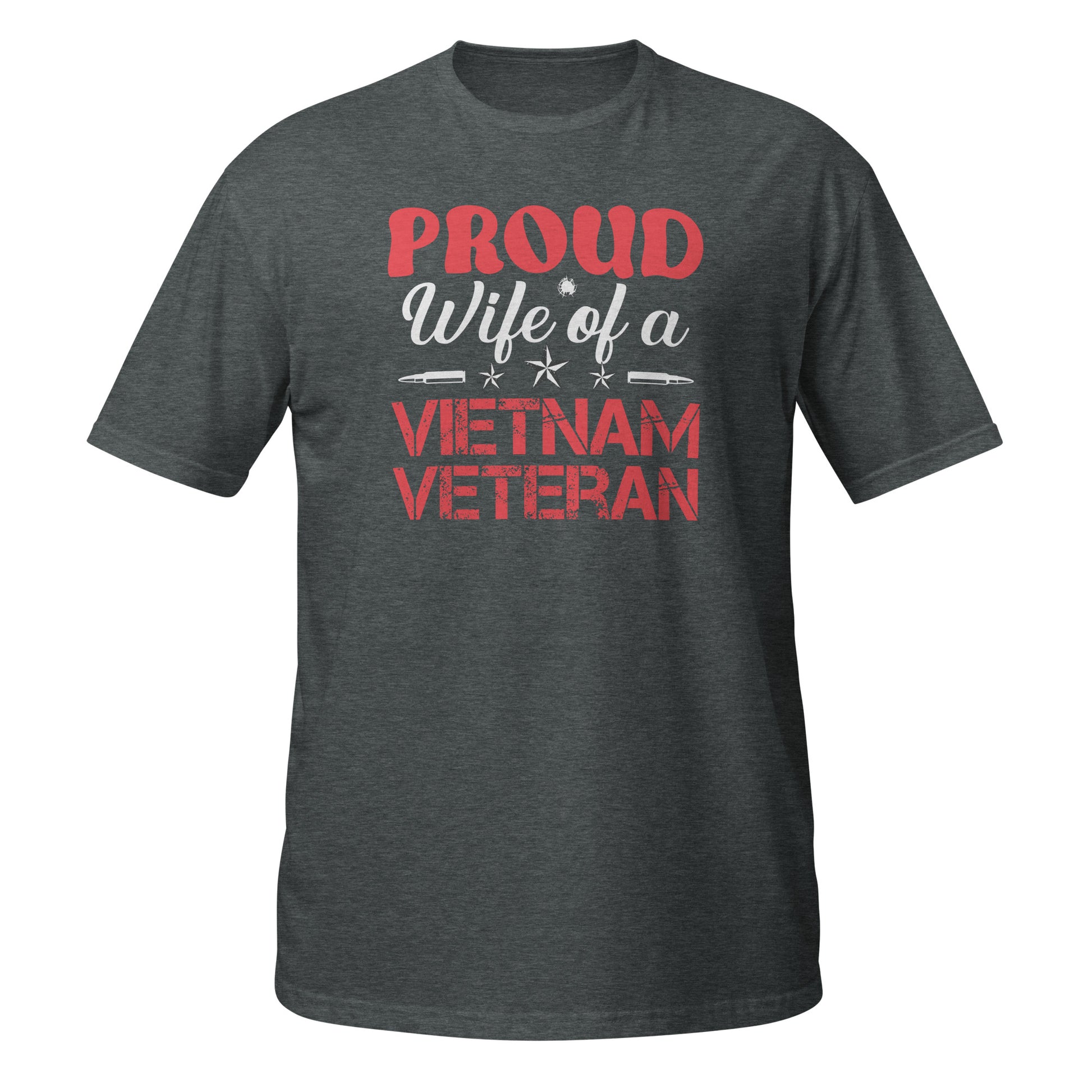 Proud Wife Of A Vietnam Veteran T-Shirt, Dark Heater Color
