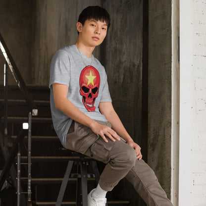 Vietnamese Flag Skullのデザインtシャツ