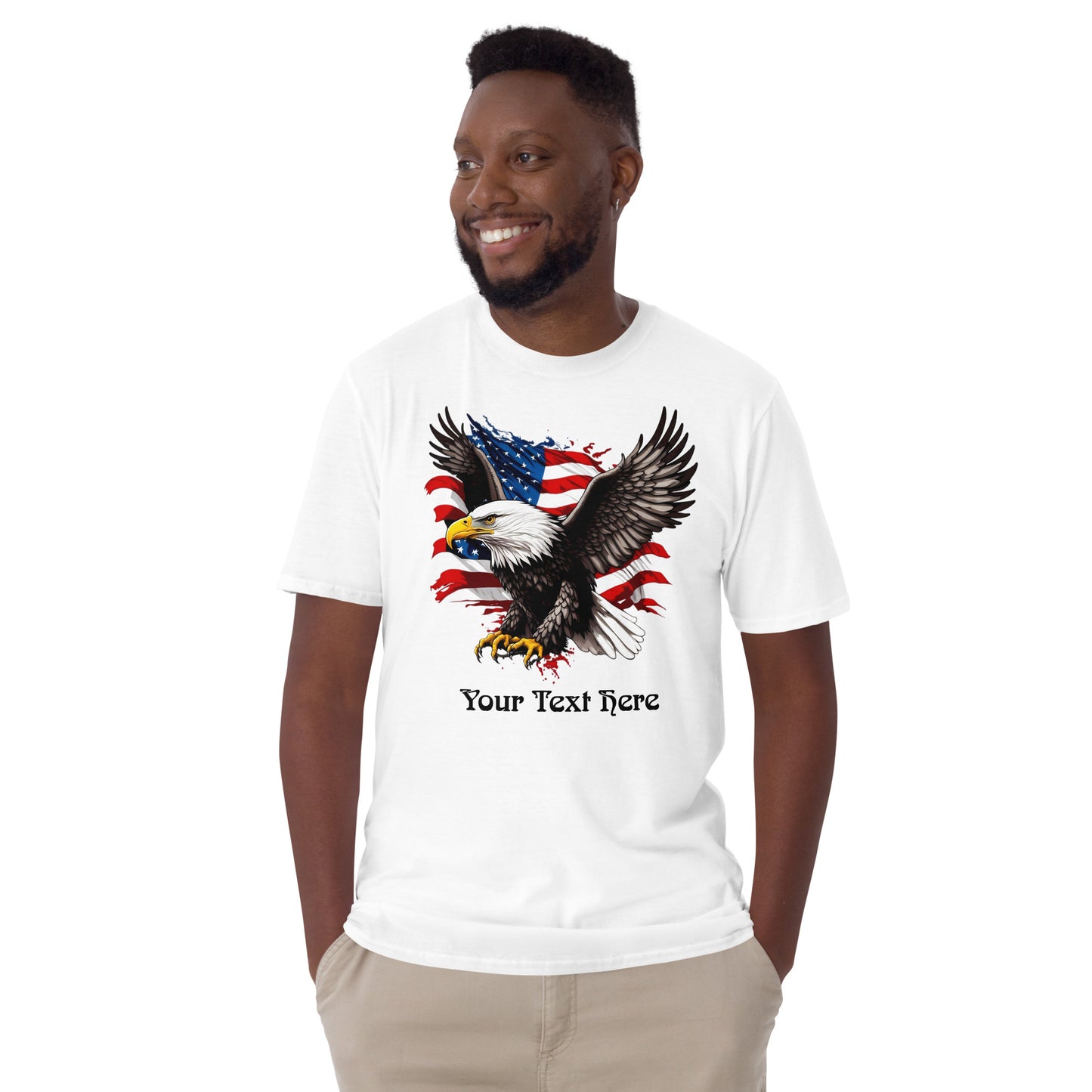 Customizable T Shirt With American Eagle Graphic Design