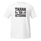 White Thank You Veterans T-Shirt