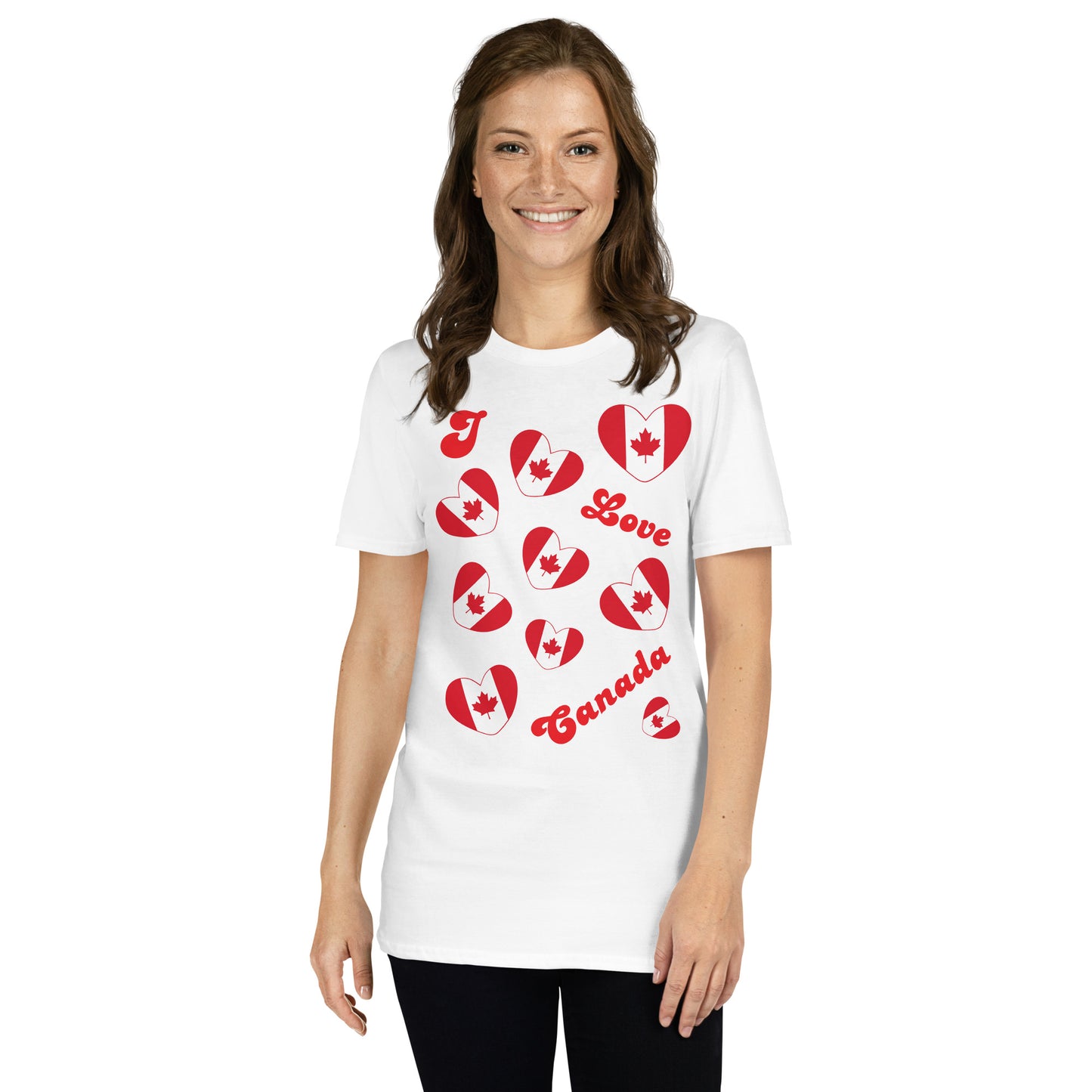 Comfortable I Love Canada graphic tee, perfect for Canada Day