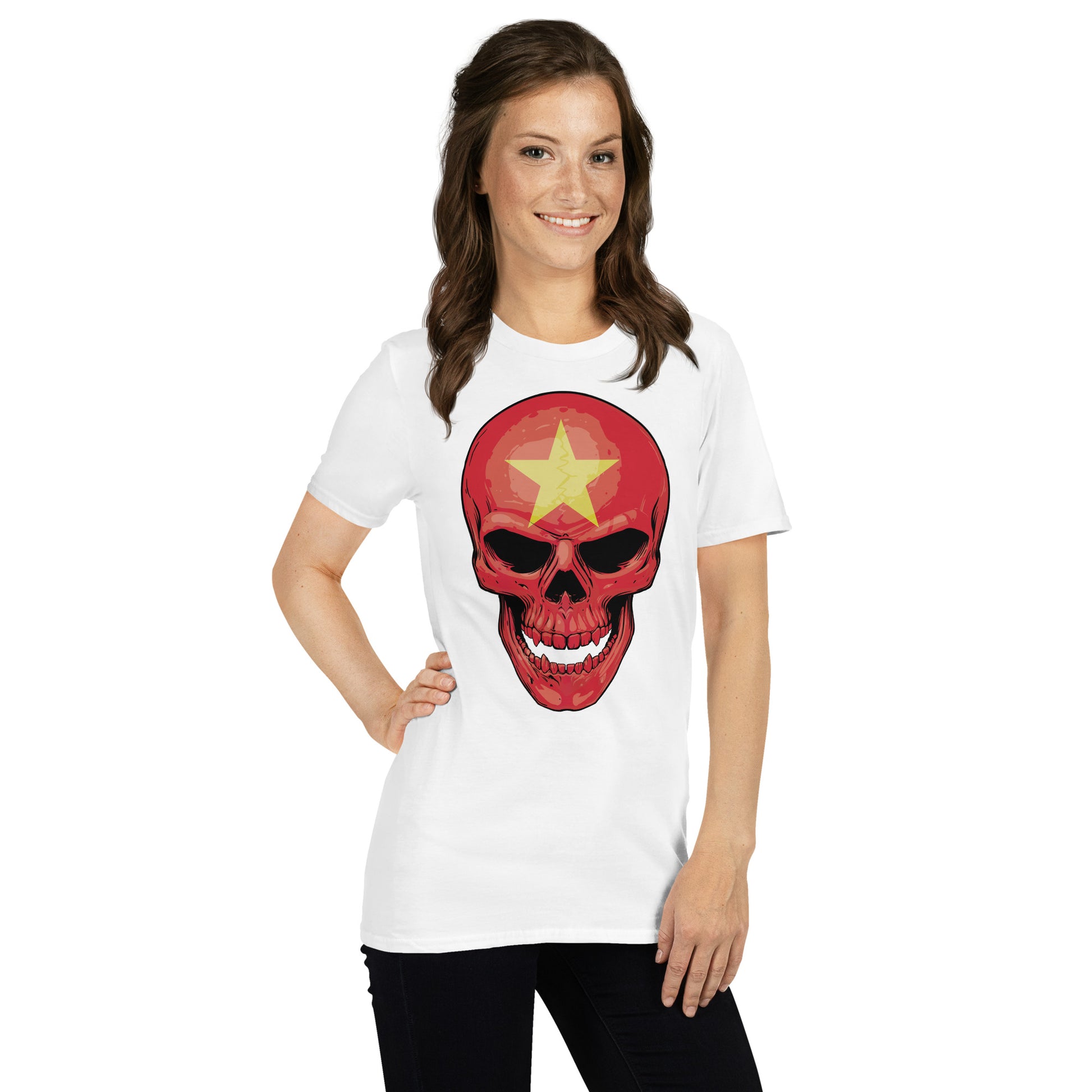 Vietnamese Skullのデザインtシャツ