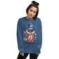 Custom Patriotic Owl For Owl Lovers, Bird Lovers, Night Lovers Indigo Blue Sweatshirt