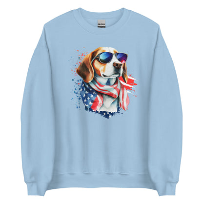 Light Blue Patriotic Dog Sweater