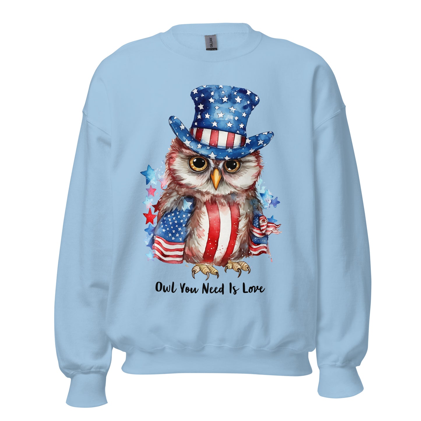 Custom Patriotic Sweatshirt Owl For Owl Lovers