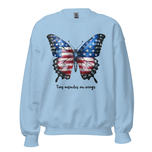 Butterfly Sweatshirt For Women / Custom Text Sweatshirt For The Patriotic Butterfly Lover