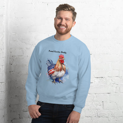 Custom Text Patriotic Chicken Sweatshirt For Daddy / Gift For Chicken Owner