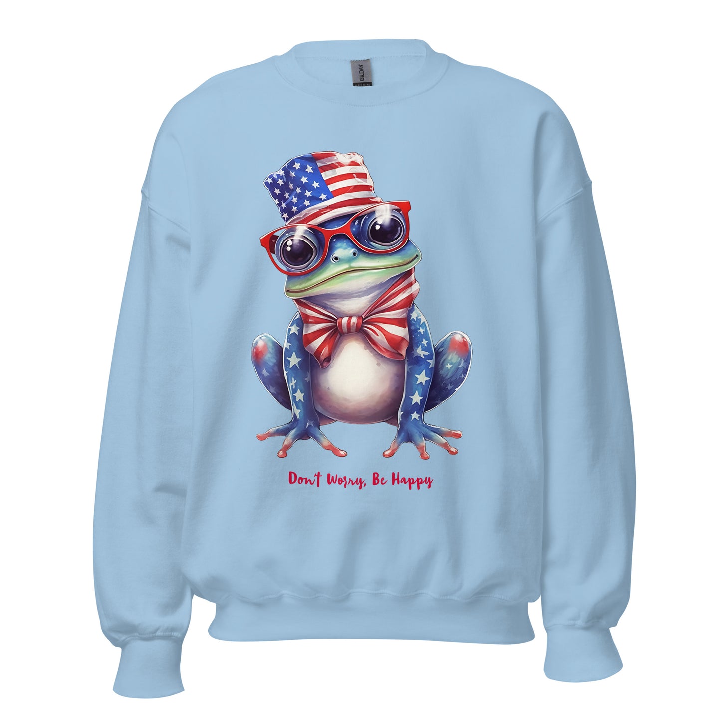 Customizable Cute Patriotic Frog Sweatshirt / USA Flag Sweatshirt