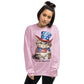 Cat Sweatshirt For Women / Custom Text Sweatshirt For The Patriotic Cat Lover Pink