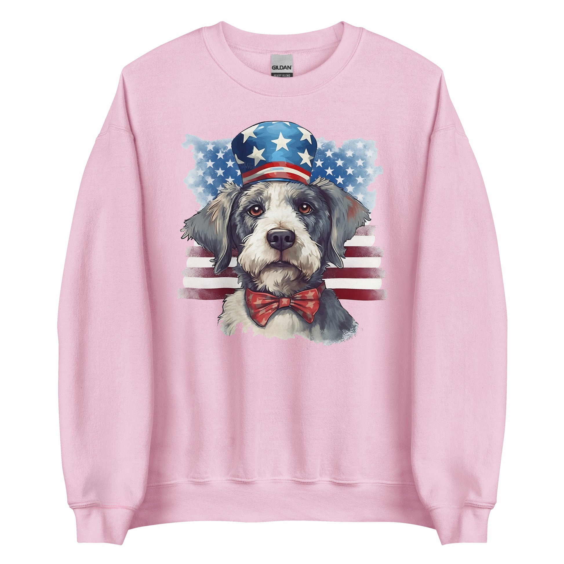 Pink Patriotic Dog Tibetan Terrier Sweatshirt For Proud Dog Owner