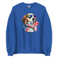 Navy Color Patriot Sweatshirt Printed With Patriotic Dog And USA Colors