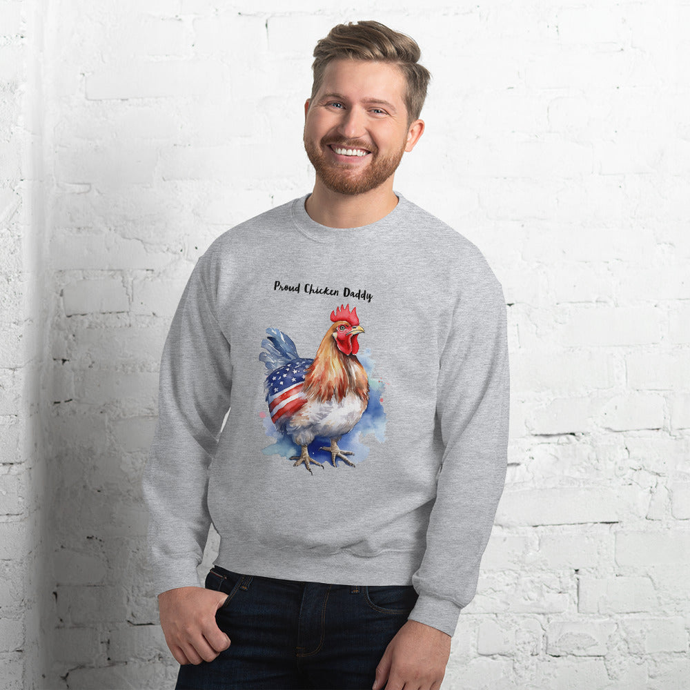 Custom Text Patriotic Chicken Sweatshirt For Daddy Or Mom 