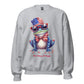 Sport Grey Customizable Cute Patriotic Frog Sweatshirt 