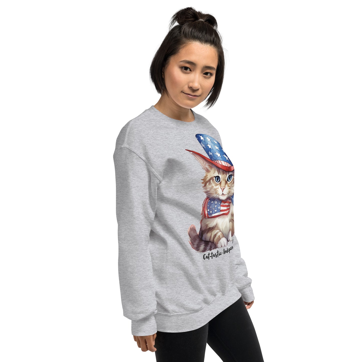 Cat Sweatshirt For Women Grey Color