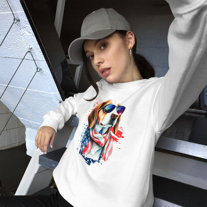 Patriot Sweatshirt Printed With Patriotic Dog 