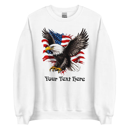 Customizable Sweatshirt With Flying Eagle Print