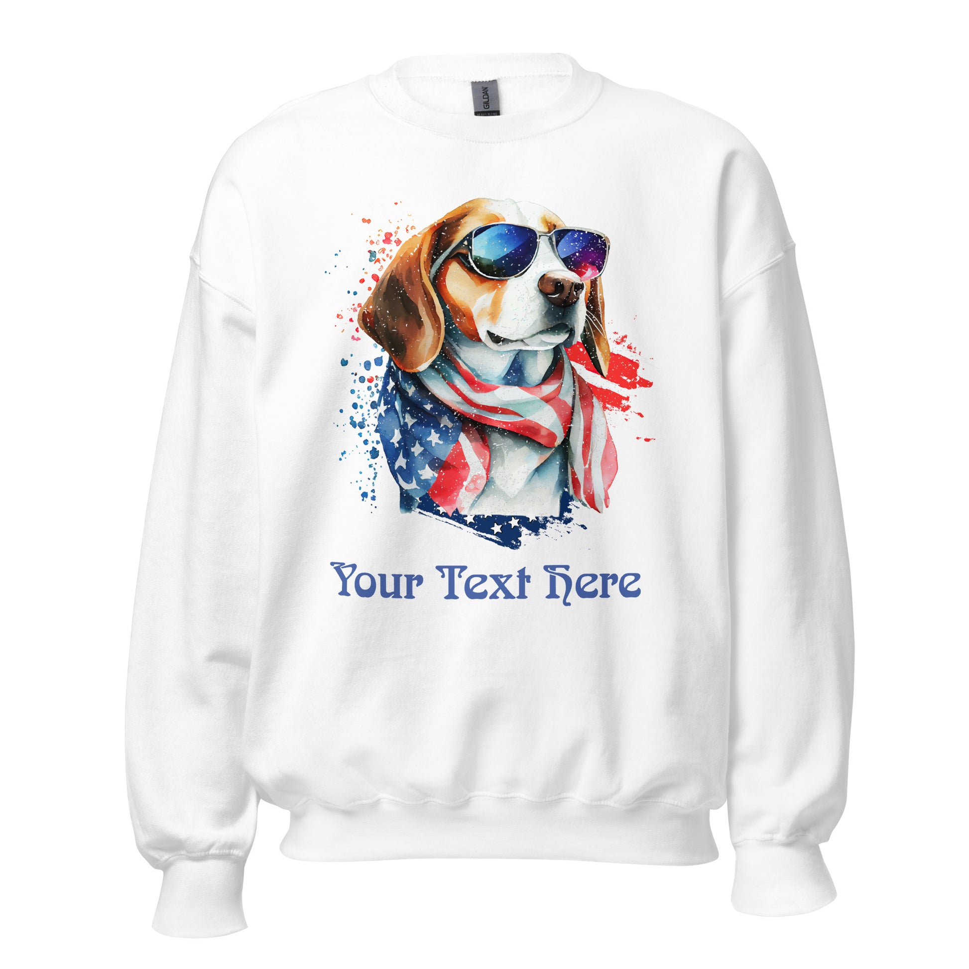 Customizable Vintage Style Patriotic Dog Sweatshirt