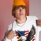 Customizable Sweatshirt With Flying American Eagle Print