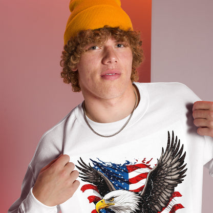 Vintage Style Eagle Sweatshirt Color White