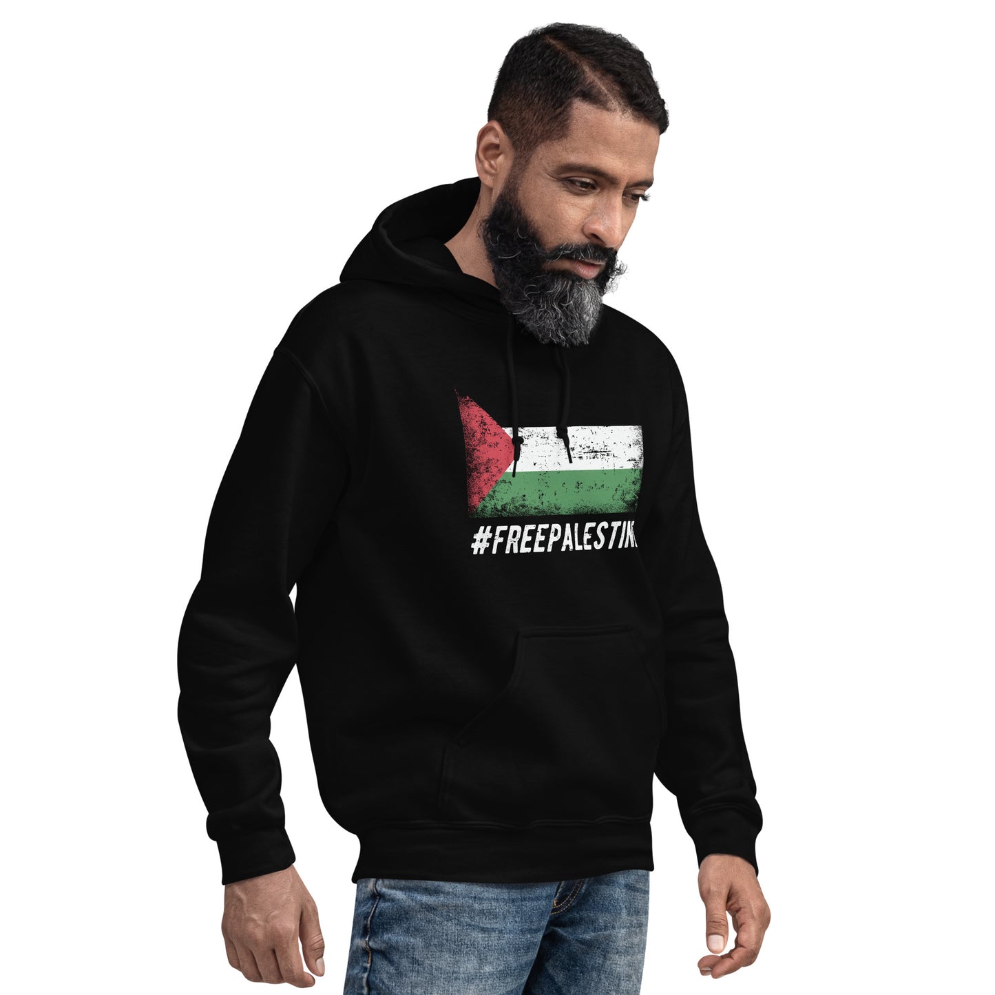 Black "Free Palestine" Hoodie / Support Palestine Clothing