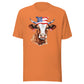 Patriotic Cow Tshirt For Cow Lovers Orange Color