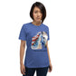 Patriotic Horse T Shirt With Customizable Text Blue Color