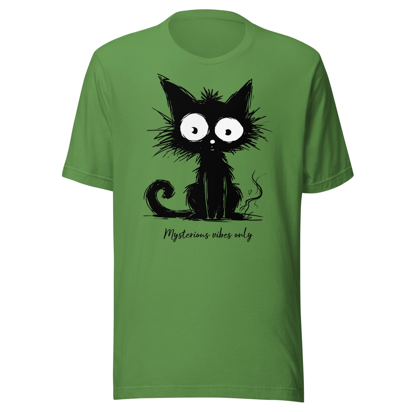 Whimsical Black Cat Illustration T-Shirt