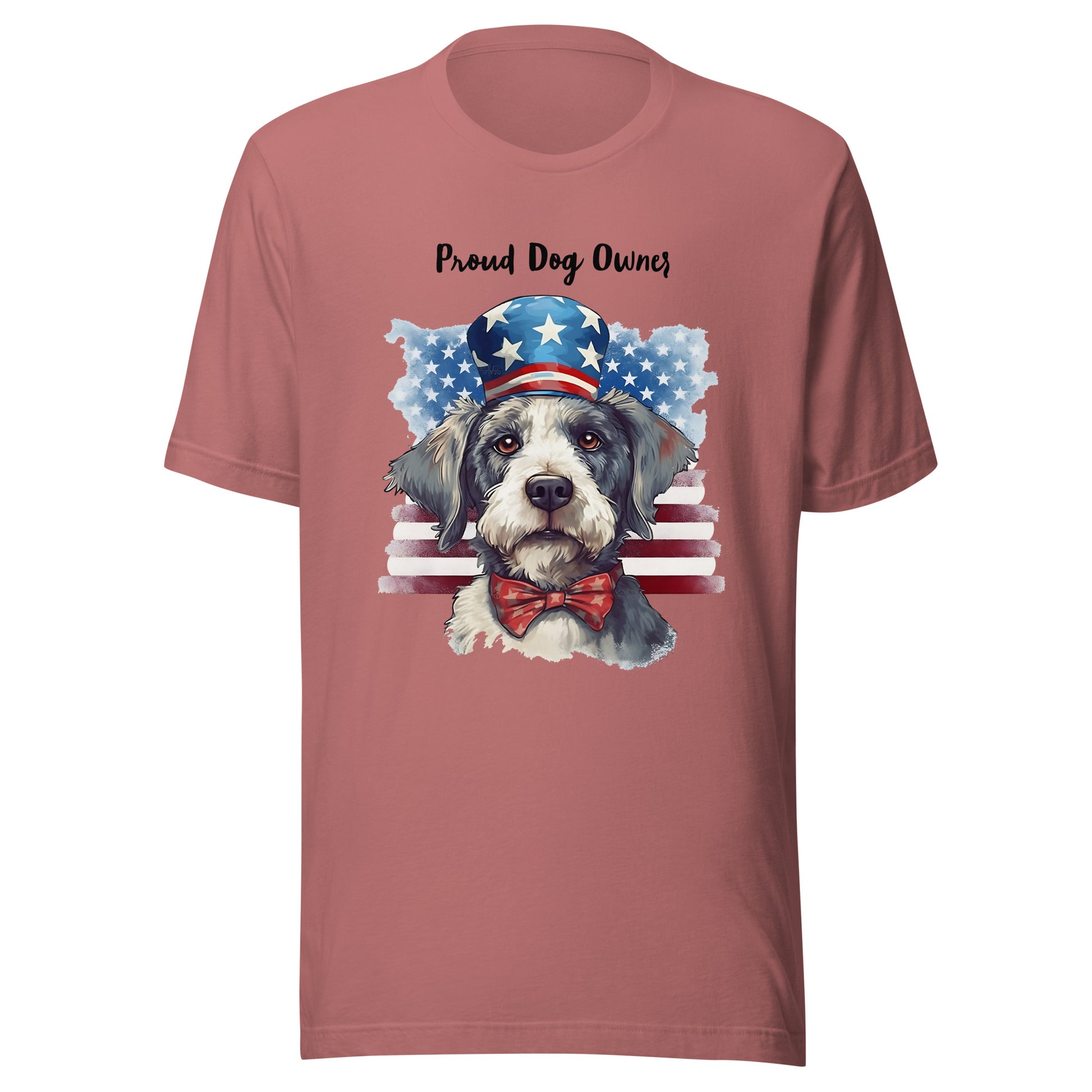 Patriotic Dog Tibetan Terrier Mauve T-Shirt For Proud Dog Owner