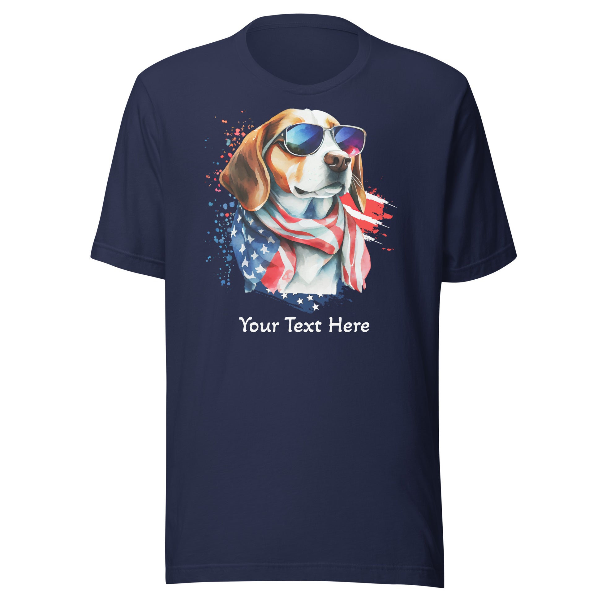 Navy Customizable Tshirt With Patriotic Dog