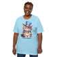 Plus Size Patriotic Cat Tshirt With Customizable Text  For Cat Lovers