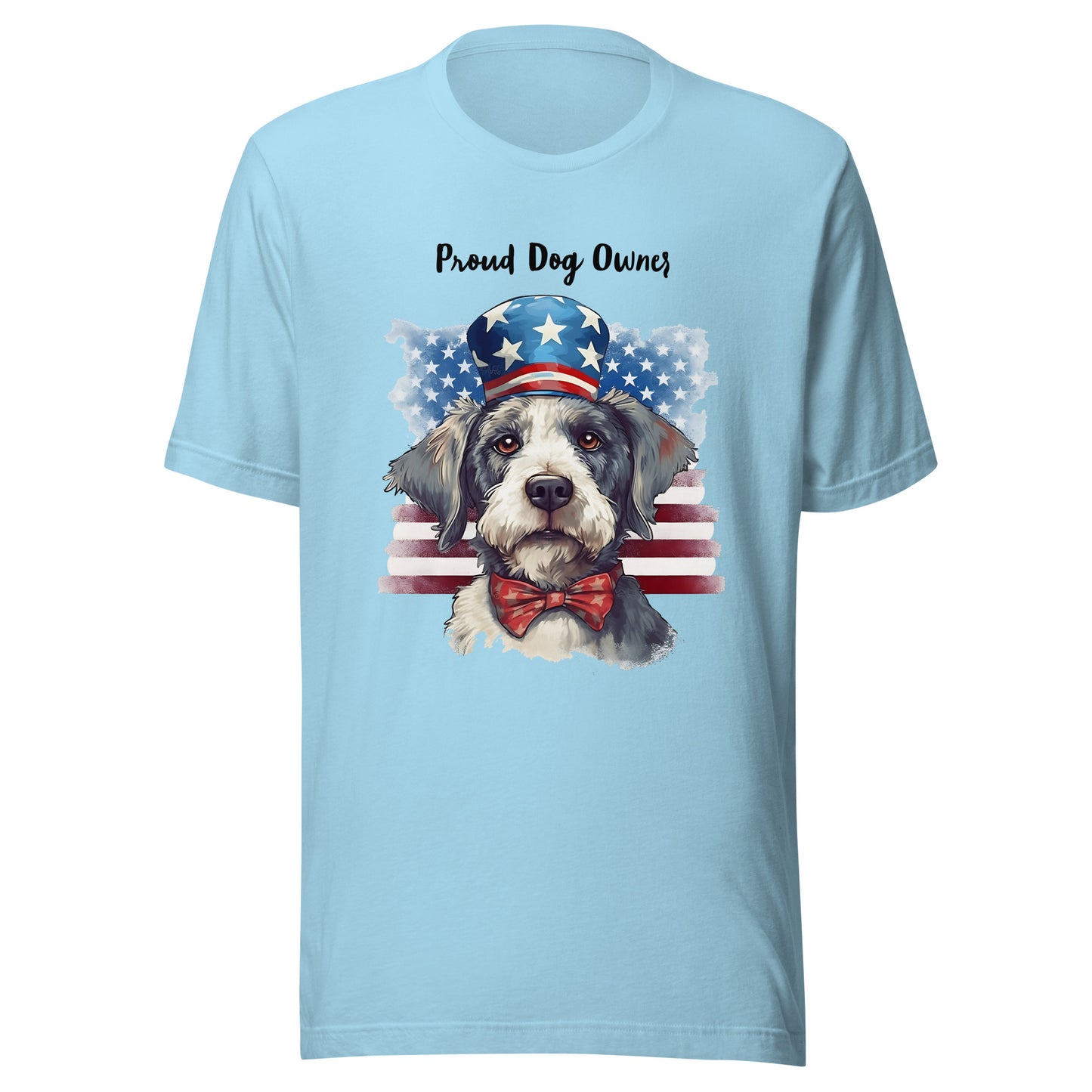 Patriotic Dog Tibetan Terrier Blue T-Shirt For Proud Dog Owner