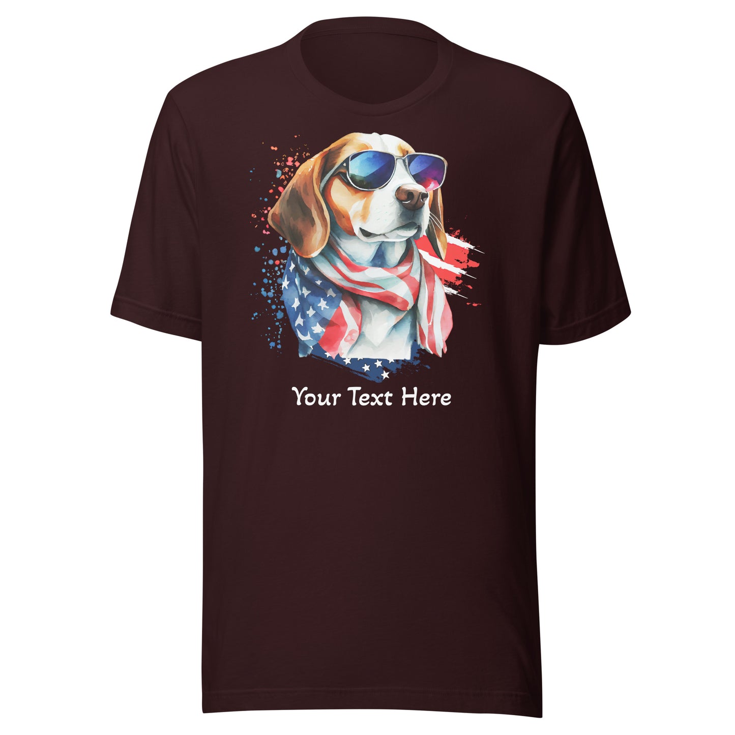 Oxblood Black Customizable Tshirt With Patriotic Dog