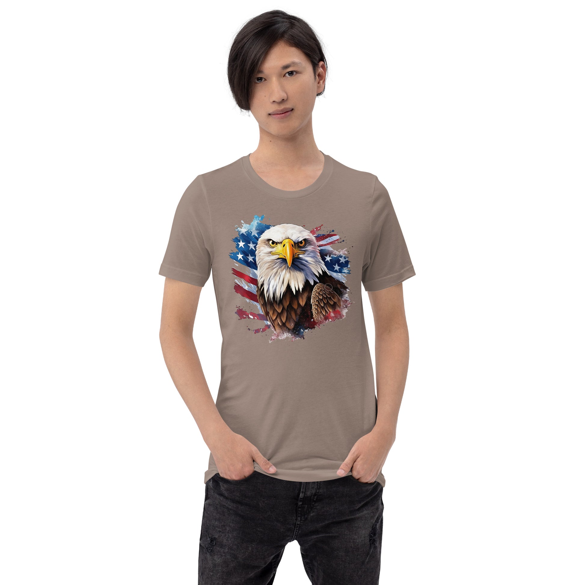Boy With Patriotic American Eagle T-shirt