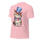 Pink Patriotic Tshirt For Cat Lovers