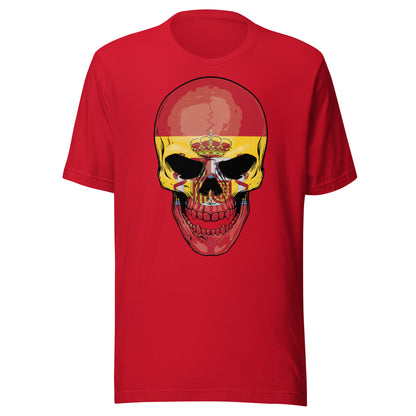 Spanish T-shirt With Skull Print And Spain Flag Colors