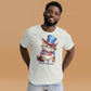White Patriotic Cat Tshirt With Customizable Text  For Cat Lovers