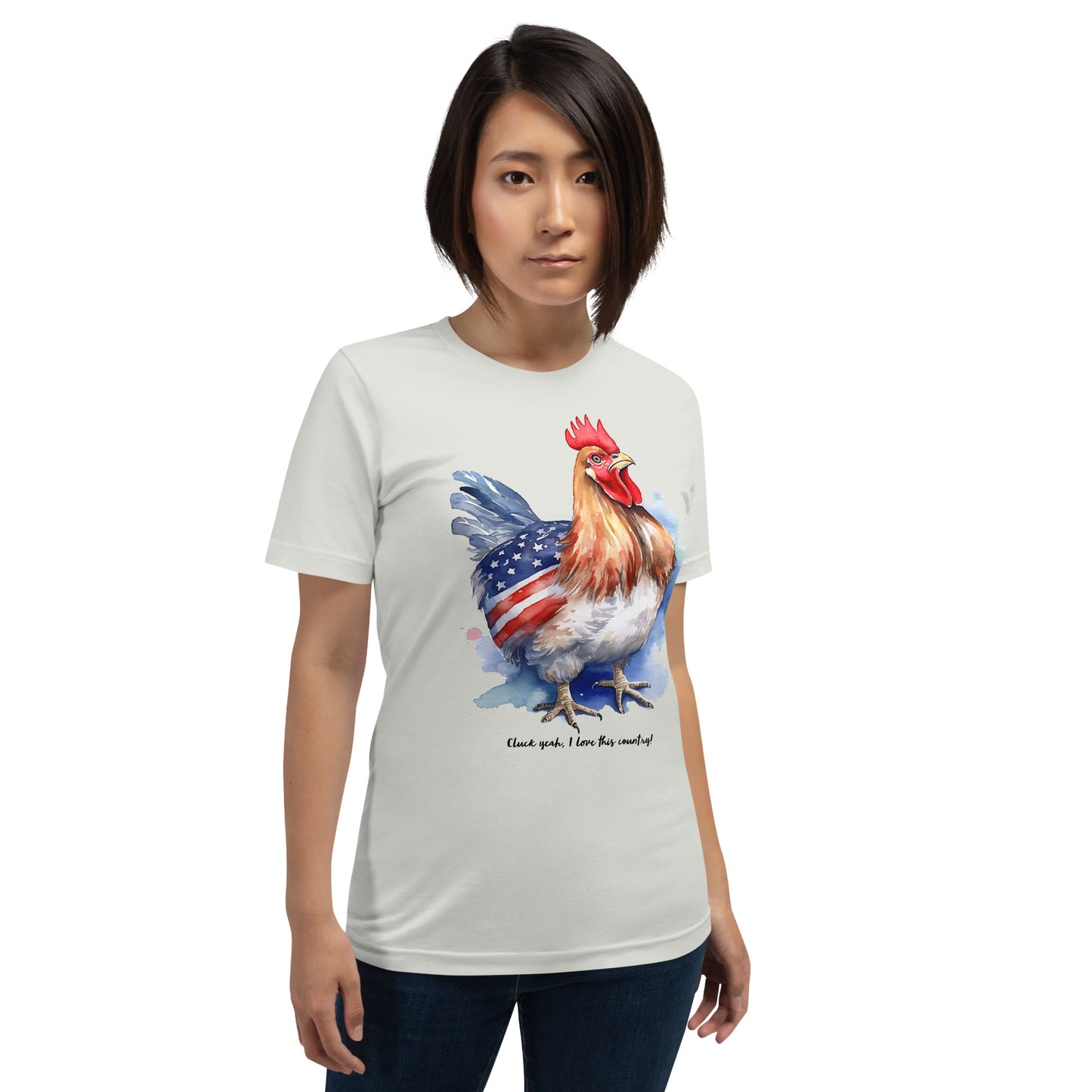 USA Themed Patriotic Chicken Tshirt 