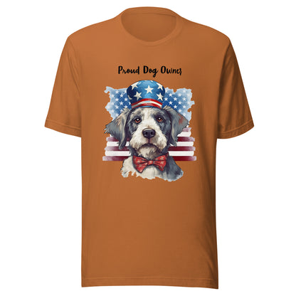 Patriotic Dog Tibetan Terrier Toast Color T-Shirt For Proud Dog Owner